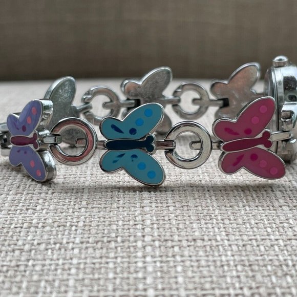 Accutime Women Wrist Watch Butterfly Analogs Quartz Ladies Watch Multi Color - Picture 10 of 11